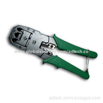 Modular Plug Crimping Tool, 7.7-inch (195mm), Strips and Cuts Tool